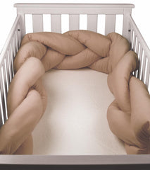 Braided Crib Bumper (Dark Beige)