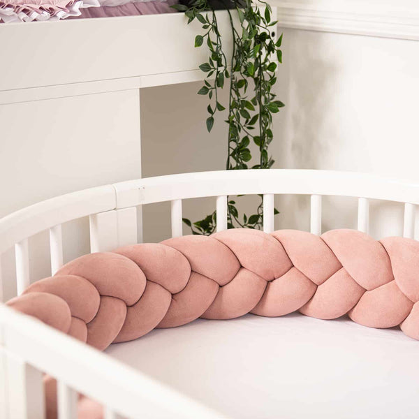 Braided Crib Bumper (Dark Pink)