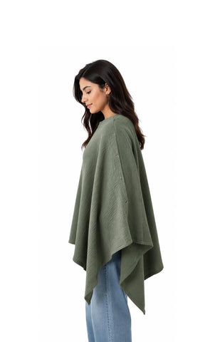 360 Nursing Cover Poncho Olive Green