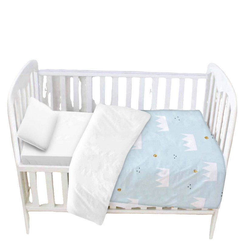 Bed Cover Blue Crowns