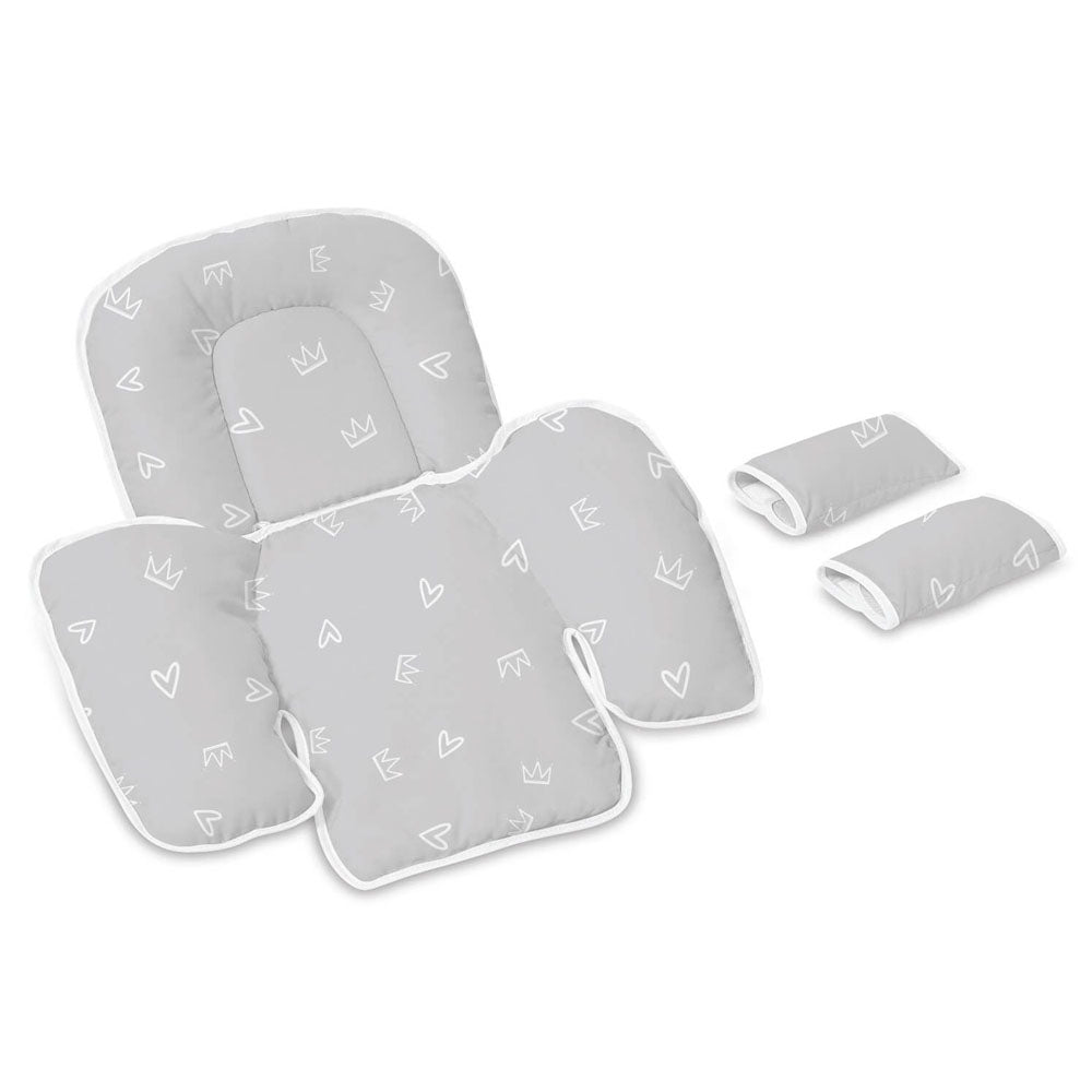 Mamas Gift Car Seat Support Grey Crowns