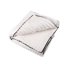 Striped Velvet Blanket White