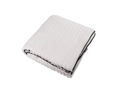 Striped Velvet Blanket White